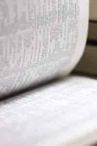 print in open book