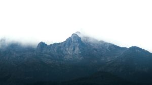 misty mountain landscape with cloud cover